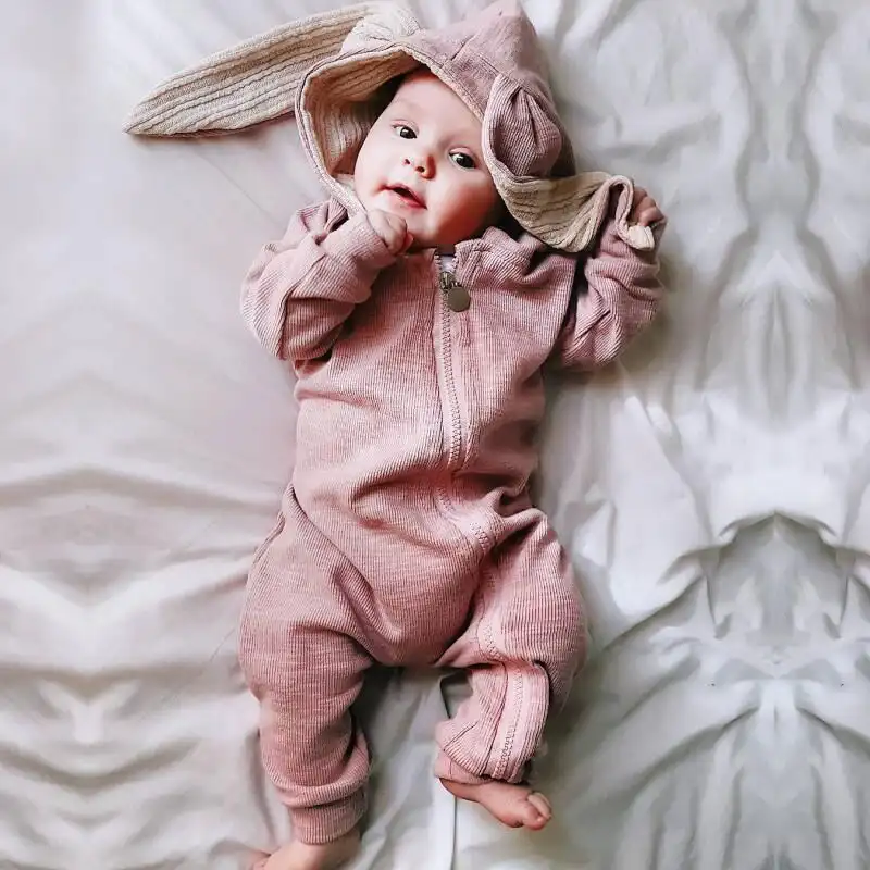 Wish-ropa con capucha para bebé recién nacido, mono de dibujos animados de  conejo infantil, mono con cremallera, peleles para bebé