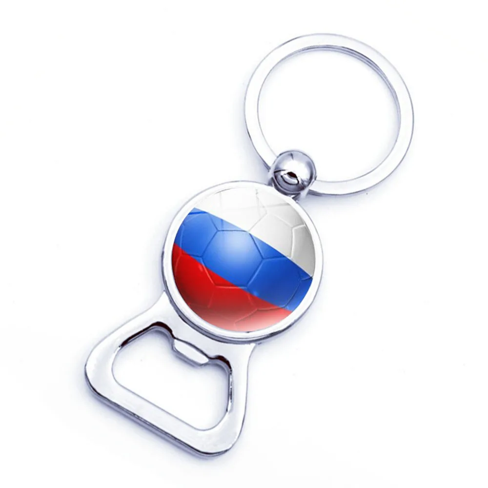 2026 FootballWorld Cross Border Carabiner Keychain Metal Bottle Opener National Club Flag Lightweight Waterproof Ornament