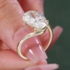 แหวนทองคำ 14K ประดับเพชรแล็บ