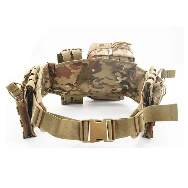 Multi-functional Adjustable Outdoor Waist Wrap Camouflage Tactical Belt Set Multi-functional Belt High Duty Accessory Bag
