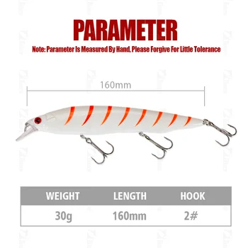 Floating Minnow Lure 30g 160mm Japan Artificial Hard Fishing Lure Sea Bass Tuna Pike Bait Minnow Japan Jigging Lure – Metal Jig – view 3