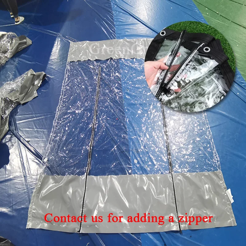 Customized Splicing Transparent Tarpaulin Zipper Style Stall Snack Street Store Car Wash Shop Enclosure Outdoor Curtain Canopy