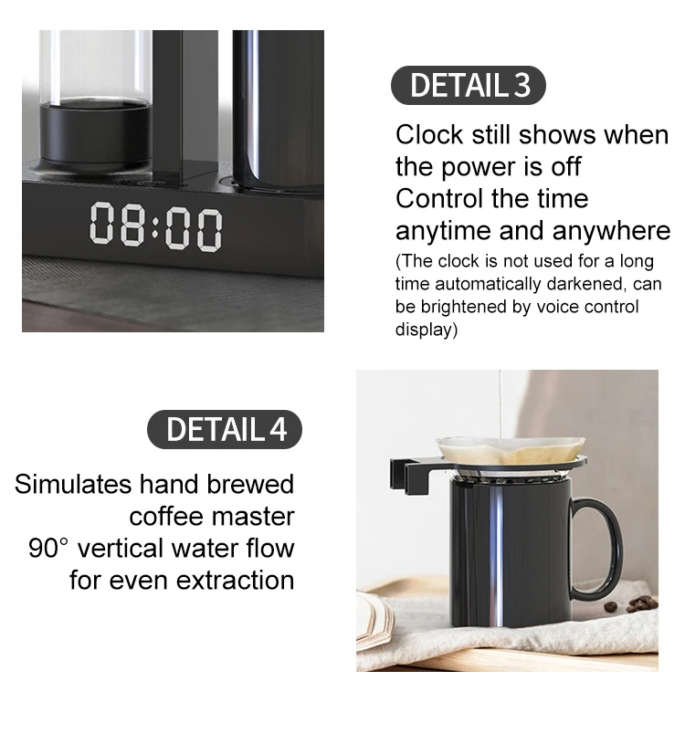 Electric Espresso Coffee Maker Oem 600w Drip Coffee Maker With Clock