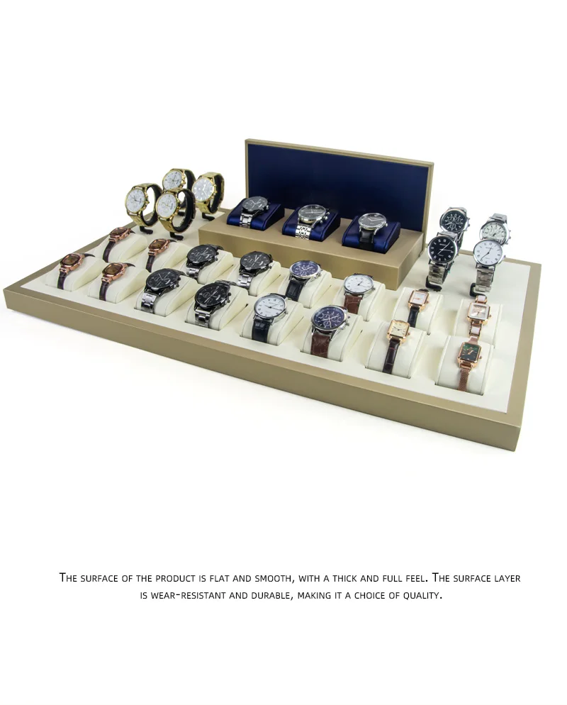 Luxury Custom Logo Watch Stand Jewelry Display Set Metal Microfiber ...