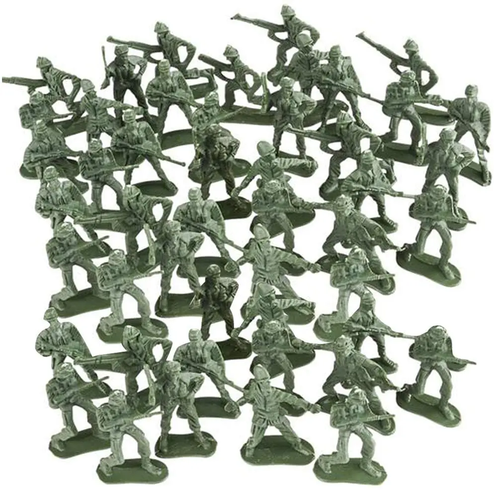200 pièces 2 CM JOUET EN PLASTIQUE SOLDAT Figures Armée Hommes Accessoires vert kaki 