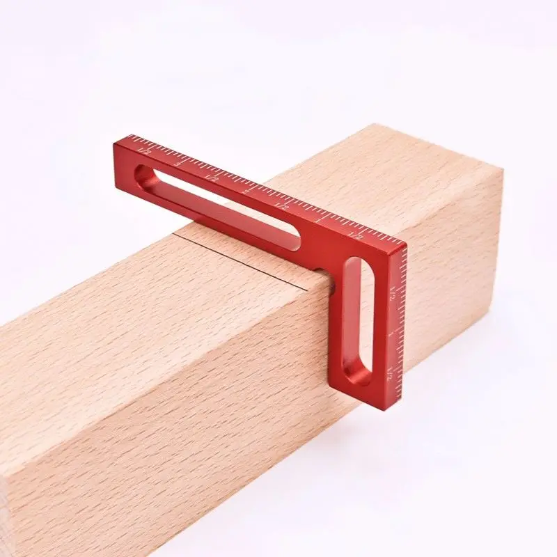 W-83 Aluminum Alloy 100mm Carpenter Measuring Layout Tool Right Angle Ruler Scribing Gauge L Type Woodworking Marking Ruler
