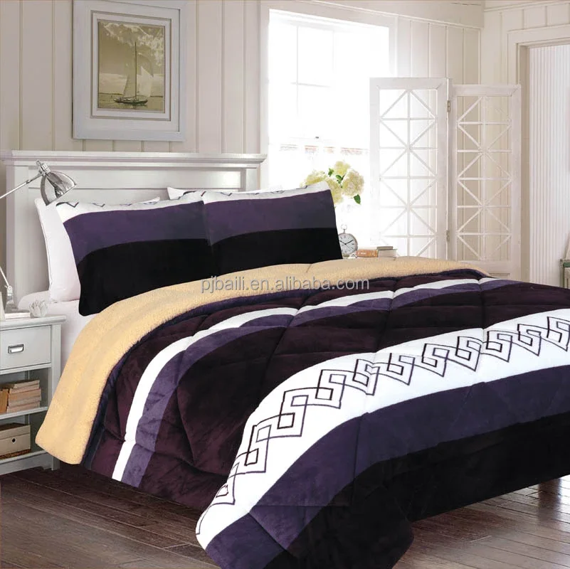 China Wholesale 3pcs King Size Duvet Flannel Sherpa Borrego Luxury