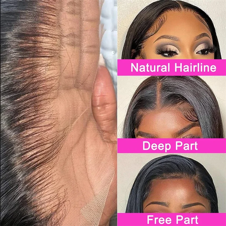 4x4 13x4 Lace Closure Transparent Lace Frontal 100% Human Hair Free Part Brazilian Hair_voghion.com
