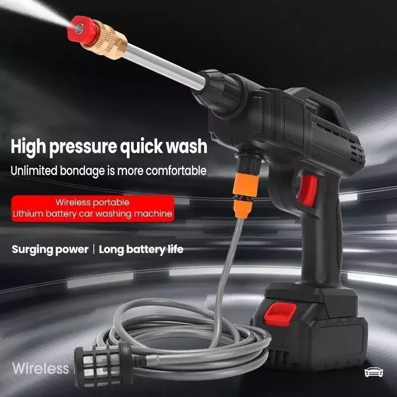 Lithium Battery 24V 48V Washer alta pressão sem fio Wash Gun portátil sem fio Car Washer Lavadora Equipamento de lavagem