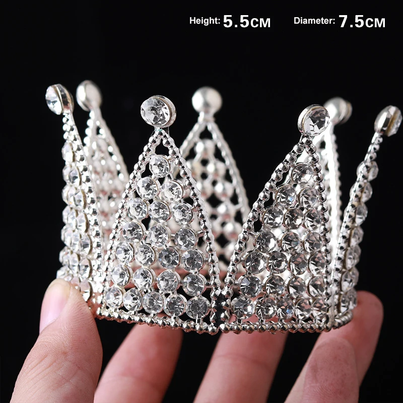 15Pcs Crown Cake Topper, Silver Mini Crowns, Small Crystal Pearl Cupcake Toppers For Flower Arrangements Cupcake Baby Shower Birthday Party Wedding Decor - View #5