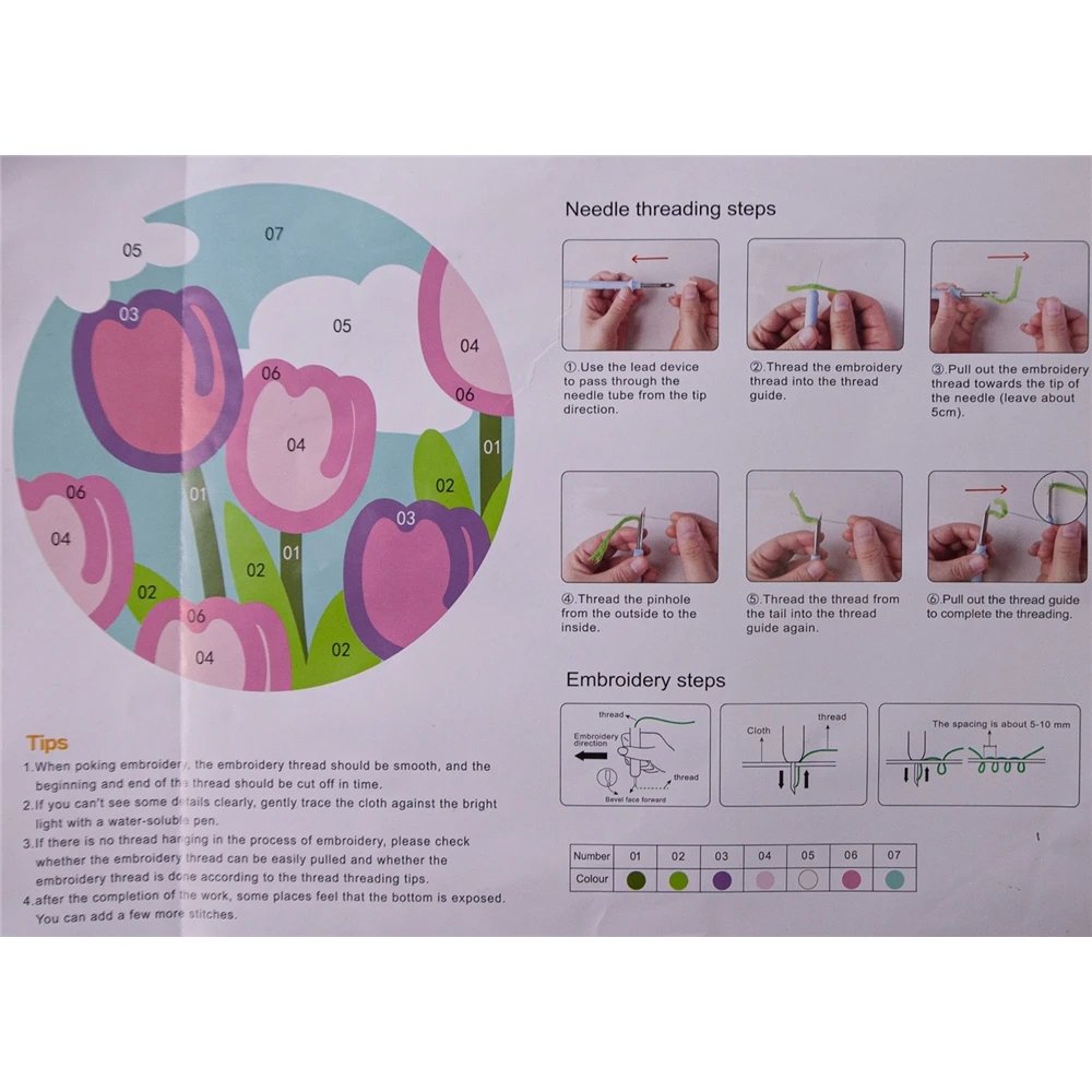 Custom DIY Wholesale Needle Punch Kit New Arrival Cross Stitch Punch Needle Embroidery Set Handmade Flower Punching Needle Kits