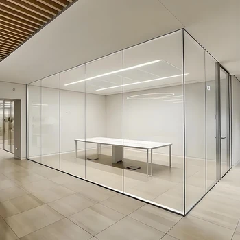 High Quality Frameless Tempered Glass Partition for Soundproof Office Divisions for Mall Hospital Showroom Wall Panel Design