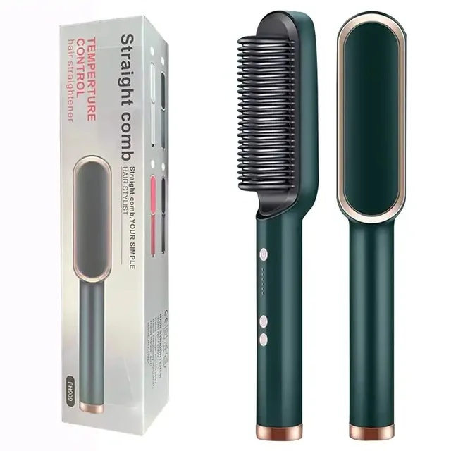 2023 Best Quality Electric Hair Brush Dryer Straightener Hair Straightener Comb High Heat Styling Brush Ionic Hair Straightener