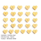 Initial Charms EManco New Popular Titanium Stainless Steel Initial Letter Capital A-Z Love Heart Pendant Charms For Necklace