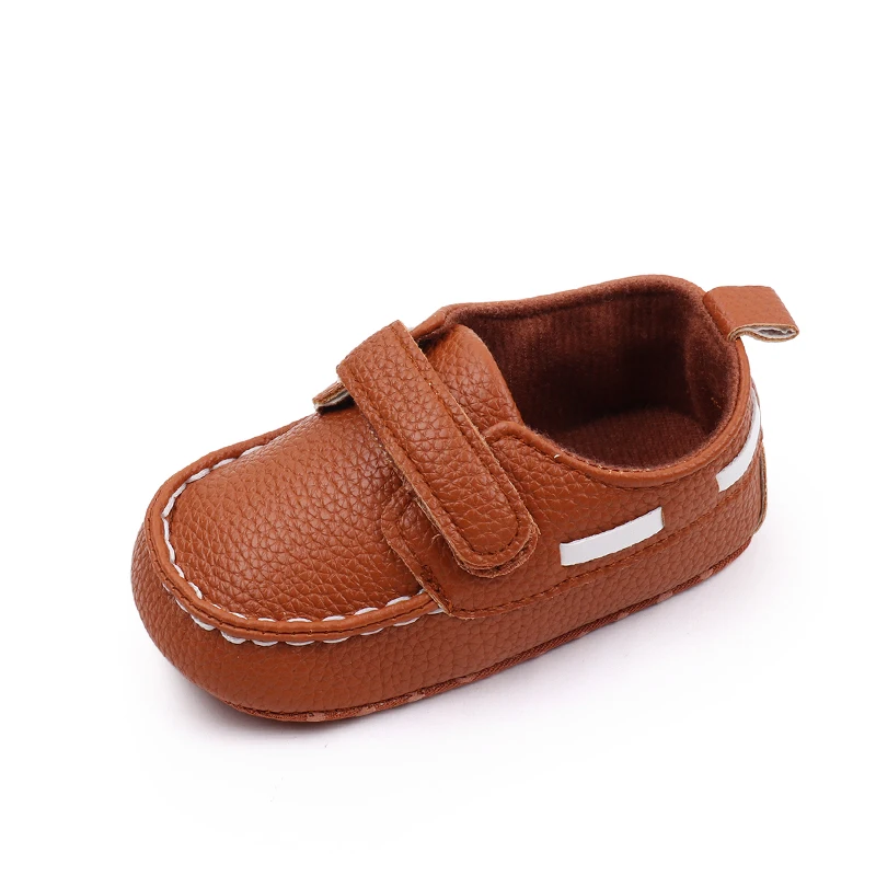 Spring and Autumn Solid Color Leather with Soft Bottom  Baby Toddler Shoes for Boys and Girls supplier