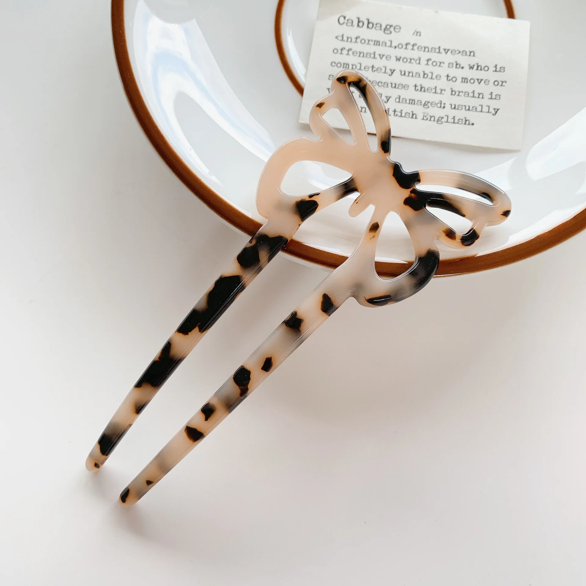 Новинка японские и корейские женские палочки для волос из уксусной кислоты красочная элегантная вилка для волос U-образная вилка-бабочка аксессуары для волос