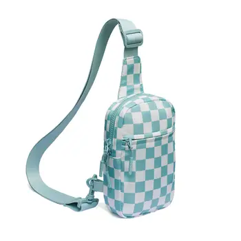 Custom Lady Fashion Checkered Print Sling Bag Crossbody  display picture 1