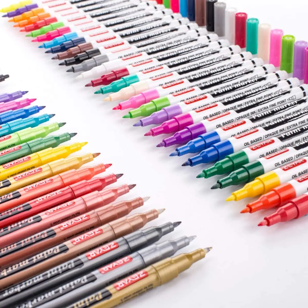 Индивидуальный маркер для краски на масляной основе ZEYAR с очень тонкими точками постоянные и водонепроницаемые чернила работы каменным деревом стеклом 60 цветов