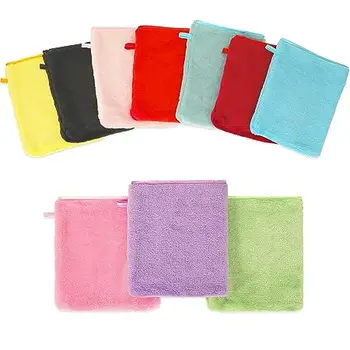 Soft European Wash Cloth for Makeup Remover Washable Reusable Microfiber Body Wash Mittens, Flannel Cotton Pads Round