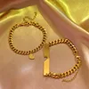Notch love couple bracelet-gold