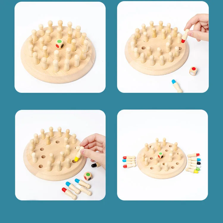 Kids Toy Match Sticks Board Game Children Color Sorting Logical