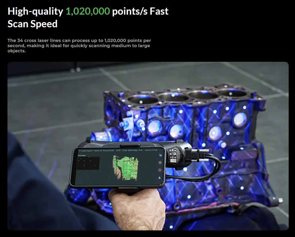 Ravin Car Scan Creality CR-Scan Raptor X 3D Scanner with High Quality & Fast Scanning ...