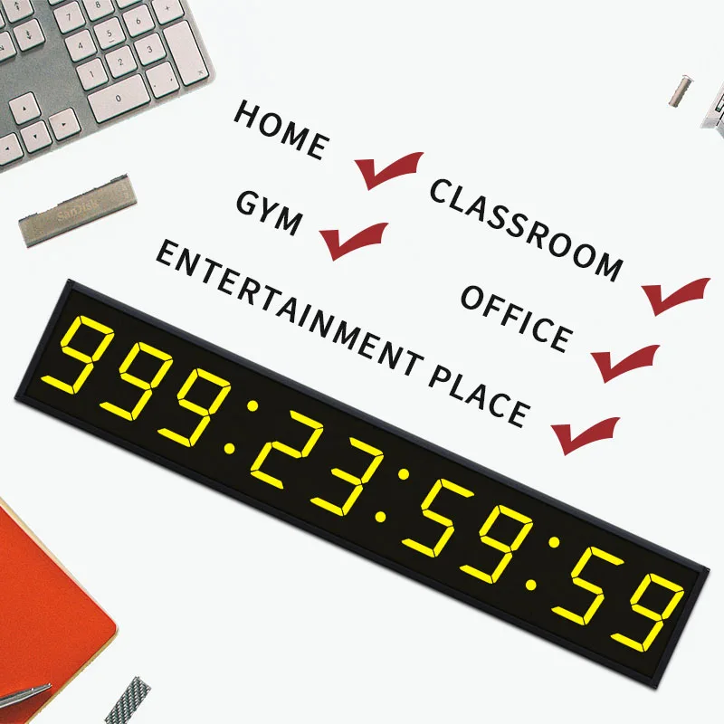 CHEETIE CP03 Oversize 9 Digits 4 Inch Large Event Countdown Wall Clock 999 Days Countdown Timer With Remote Control
