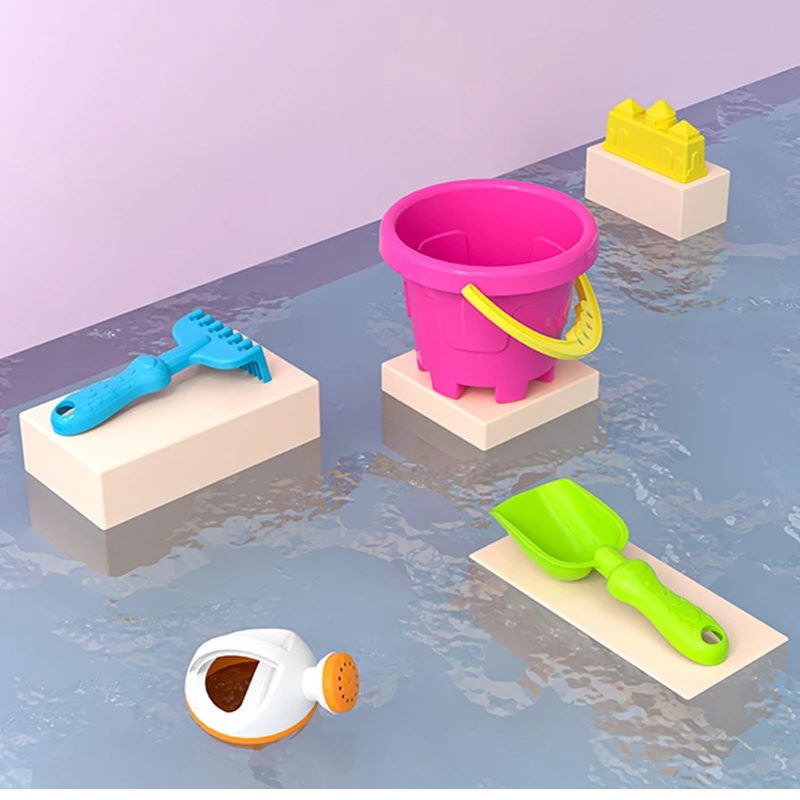 Kit De 8 Jouets De Plage En Silicone - Seau, Moules Animaux, Pelle - Portable Pour Sable Et Eau - Enfants