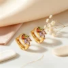 Pendientes chapados en oro de 18 quilates 1