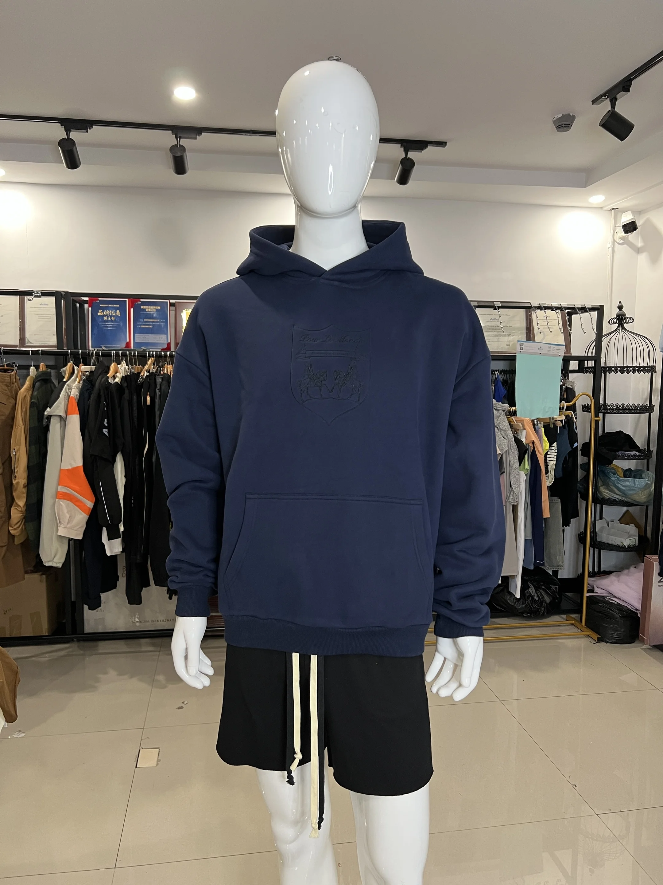 Custom Logo Fleece Oversize Antiwrinkle Antipilling Street Hoodies