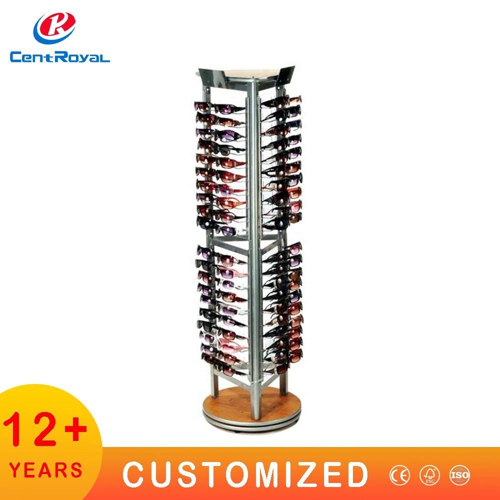 Custom Eyeglass Display Shelf Plexiglass Eyewear Glasses Stand Turning 360 Spinning Eyewear Glass Holder Sunglasses Floor Stand