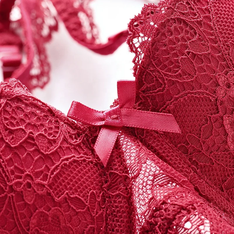 WNNEIYI Lady Lace Ultra Thin Bra Set Net Gauze Embroidery No Sponge  Underwear Set Bra,Red,80B: Buy Online at Best Price in UAE 