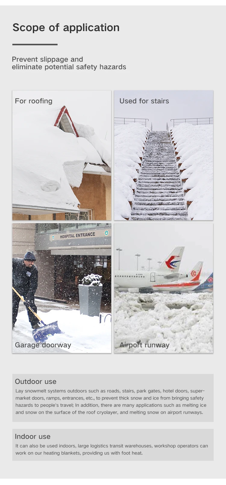 Rubber Products Driveway Snow Melt Pad Thick And Durable Low Power Consumption Wide Use Winter