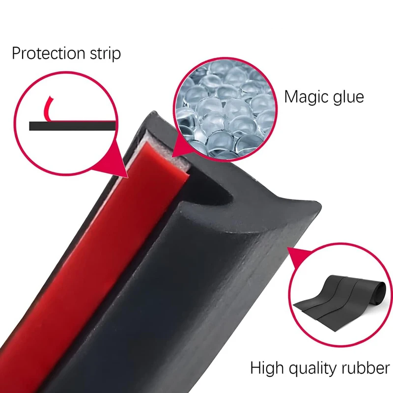 Modern Flexible PVC T-Shape Weather Strip Gap Blocker Self-Adhesive Insulation Seal for Car Door Window Modern Design Accessory