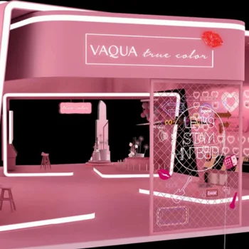 Cosmetics Pop-Up Stores for Shopping Malls Special Showrooms Brand Booths for Durable Iron Wood MDF Glass Metal Luminous Factory