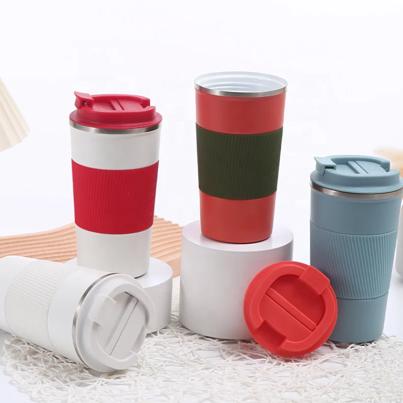 Modern Custom Style 380ml 500ml Ceramic Liner Inner Coated Tumbler Insulated Coffee Mug Keep Cold Warm