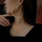 Korean Fashion Rhinestone Earrings Jewelry Luxury Gold Hoop Heart Earings For Women 2021