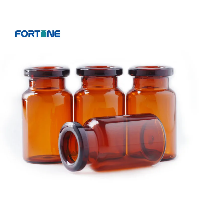 Fortune Pharmaceutical 10ml 20ml 30ml 50ml 100ml  Amber Sterile Injection Glass Vials
