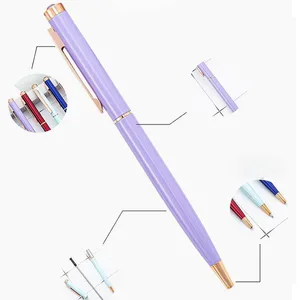 Wholesale Multi-Color Top Diamond Twist Metal Ballpoint Pen With Novel Business Custom Personal Logo Printed for Office Gift