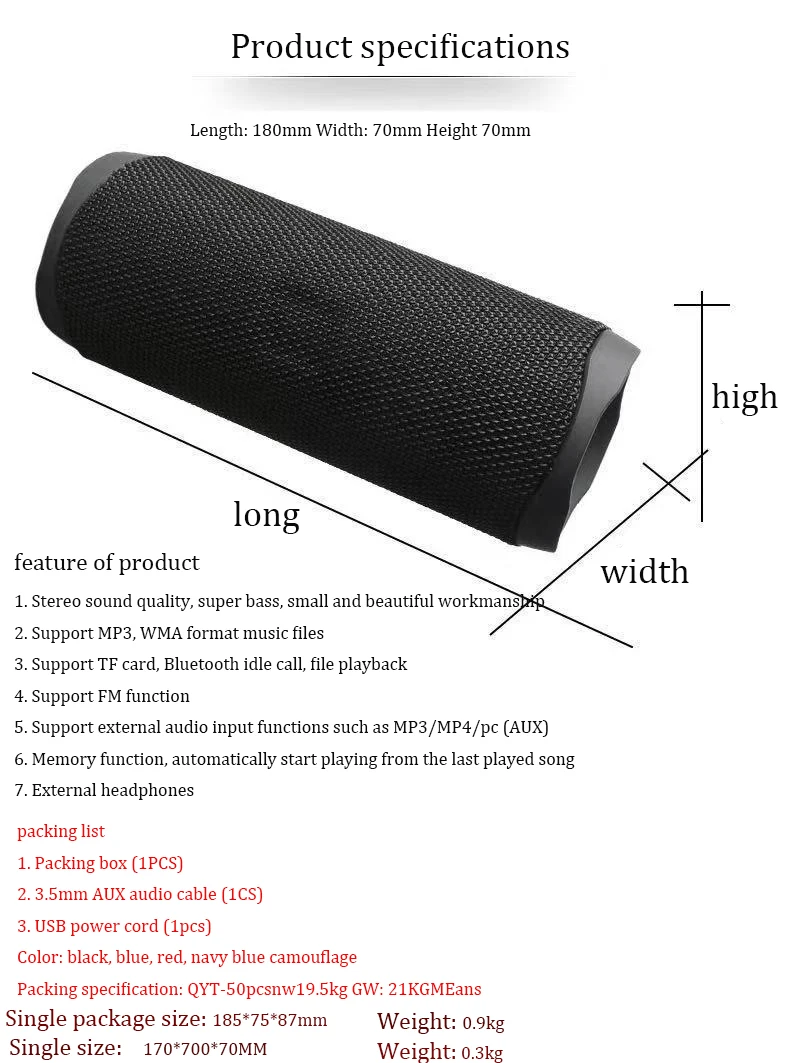 2020 new Flip 5 portable wireless waterproof speaker subwoofer blue tooth speaker - ANKUX.COM