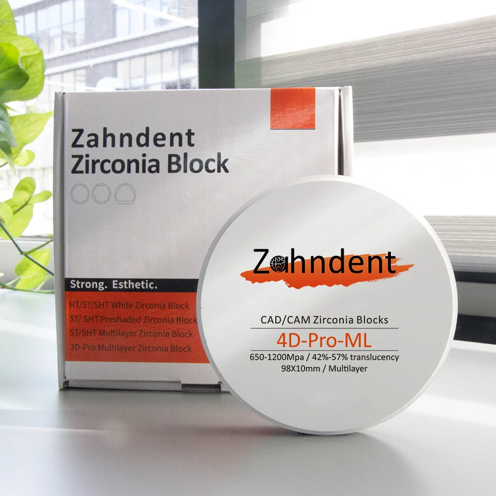 Zahndent 1200MPa Flexural Strength 4d Pro Multilayer Dental Zirconia Blocks and Zirconia Discs