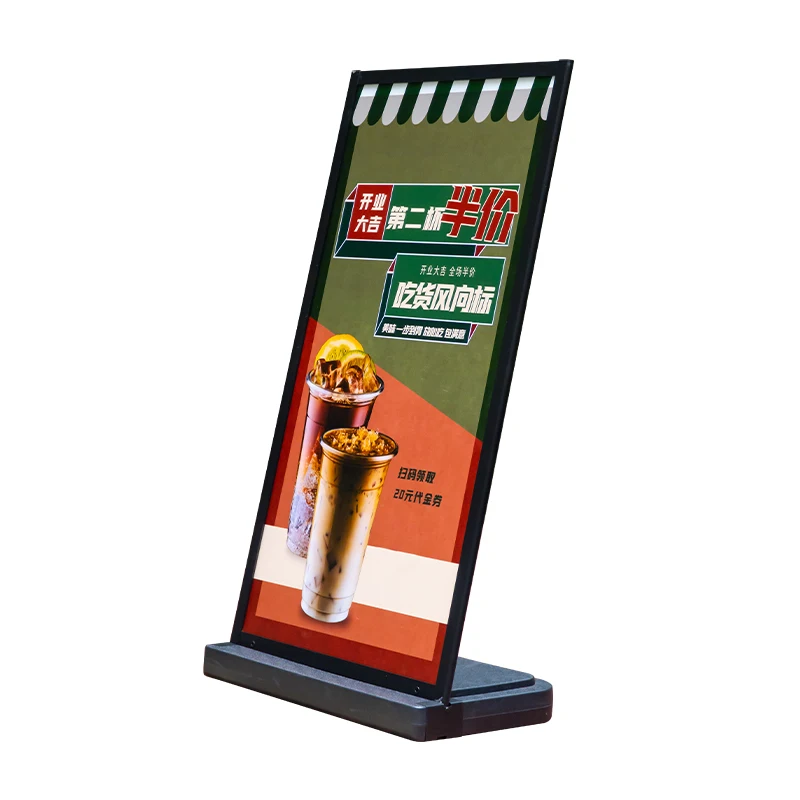 Sidewalk metal stainless steel advertising display sign board stand