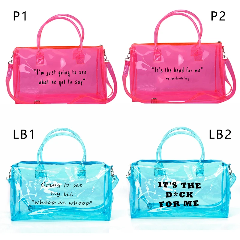 Wholesale Customize Transparent Holographic TPU Duffel Bag with Logo Low  Price for Clear PVC Hologram Pink Duffel Bag Laser From m.