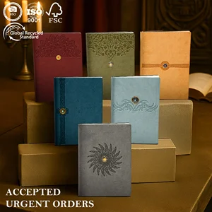 Trial Order Welcome Gift Items Free Sample A5 Vegan Leather Bespoke Logo Printing Hardcover Rotatable Metal Notebook Planners