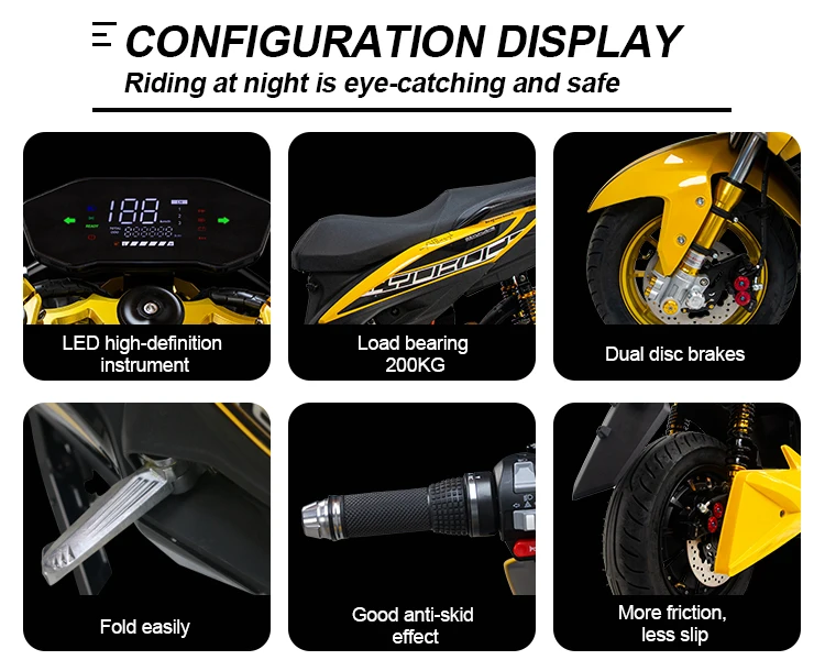 Customized OEM 72V 4500W full size electric sport motorcycle