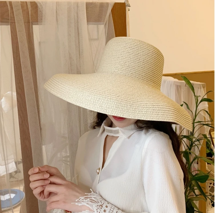 Wide Brimmed Straw Hat For Sun Protection And Beach Vacation_voghion.com