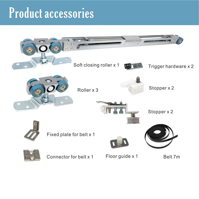Synchronized Inversion Soft Close Sliding  Double Door Rollers for Telescopic Sliding Door