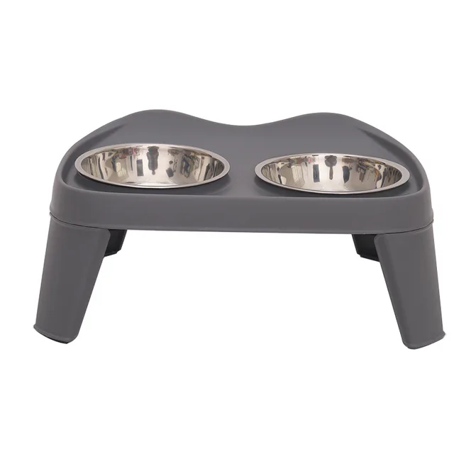Stainless Steel Dog Bowl Anti-Overturning High Dining Table Neck Protection Golden Retriever Food Bowl for Medium Large Dogs