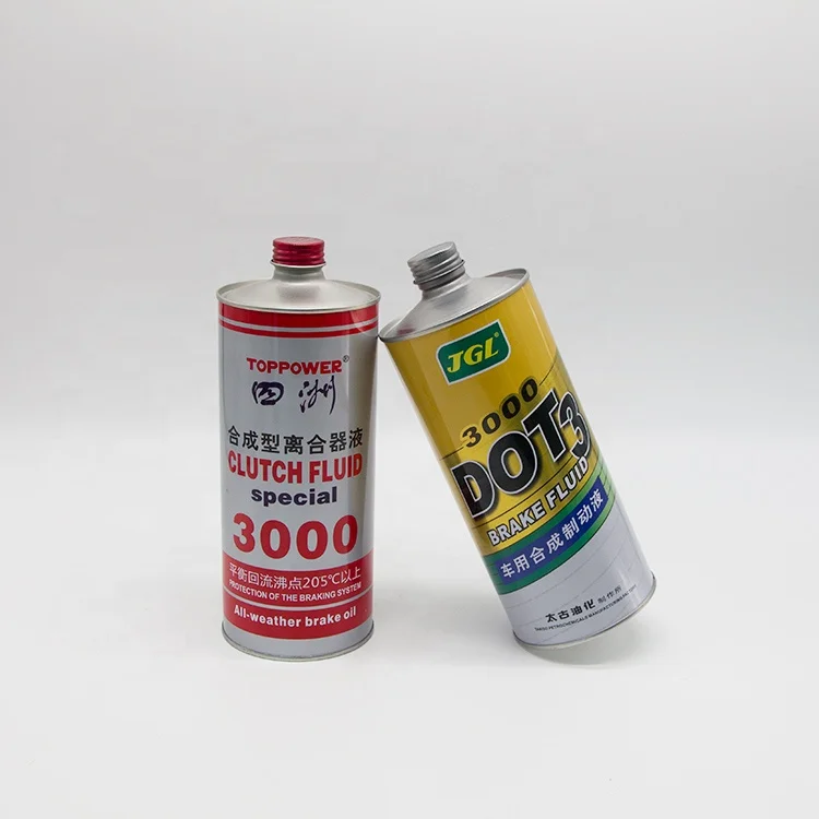 Factory Price 250ml 500ml 1L Cone Top Metal Can Clutch Fluid Round Empty Tin Can