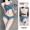Top in denim 8025 + pantaloncini in denim 8025